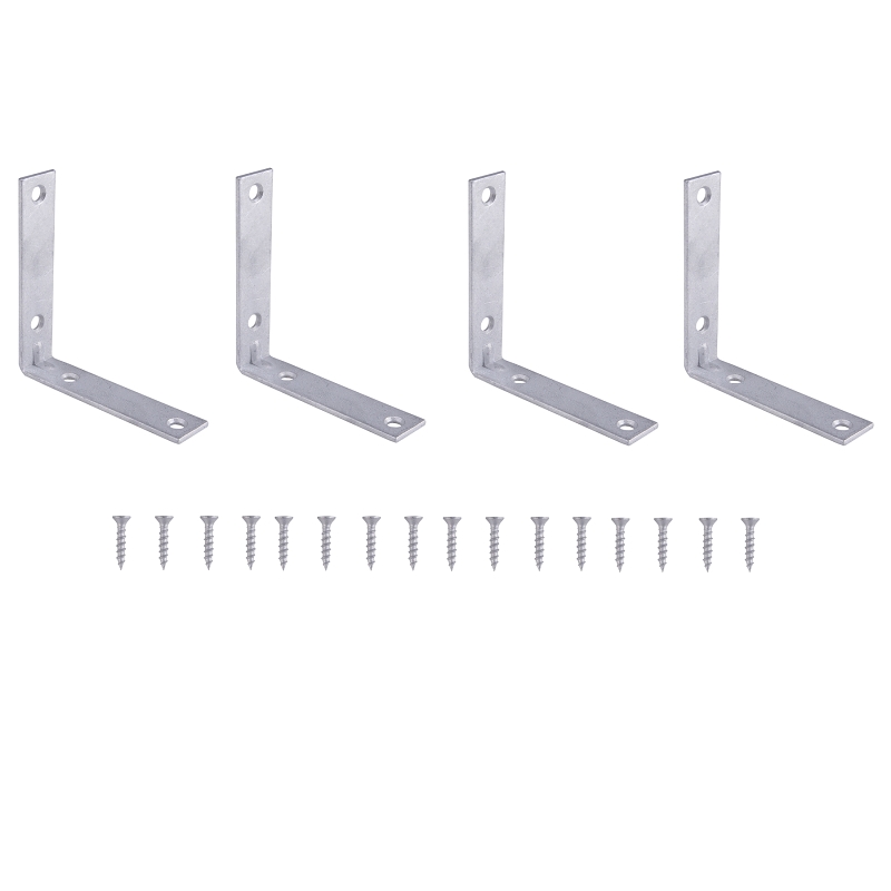 ProSource CB-G04-C4PS Corner Brace, 4 in L, 4 in W, 7/8 in H, Galvanized Steel, Galvanized, 3.1 mm Thick Material